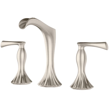 Pfister Pfister Rhen 8" Wdsd Lavatory, Metal Pop-Up, Quick Connect Hose BN LG49-RH1K